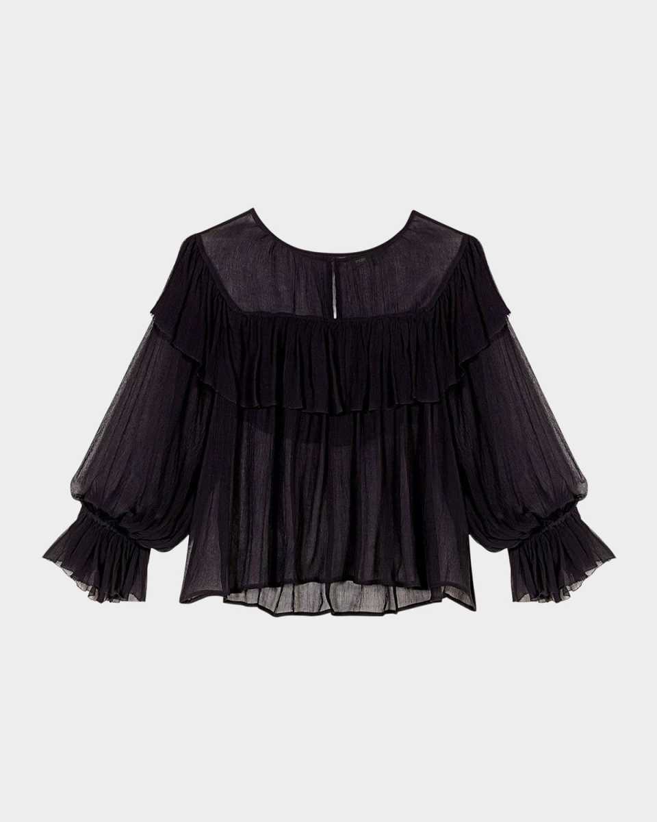 Litan Gathered Sheer Blouse